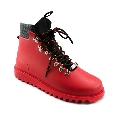 Plastic boots Victor - Red + Grey Wool-Black-BlackOrange