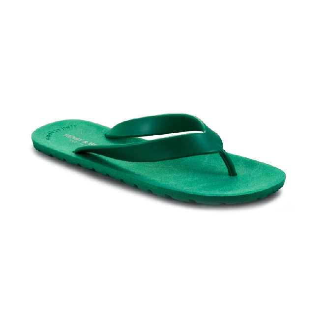 emerald green flip flops