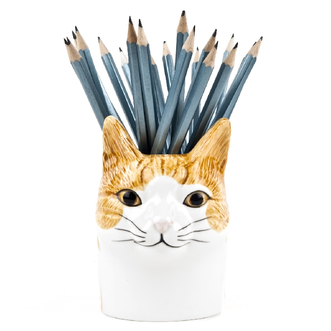 Red Cat Pencil Pot